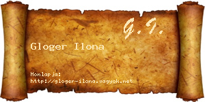 Gloger Ilona névjegykártya